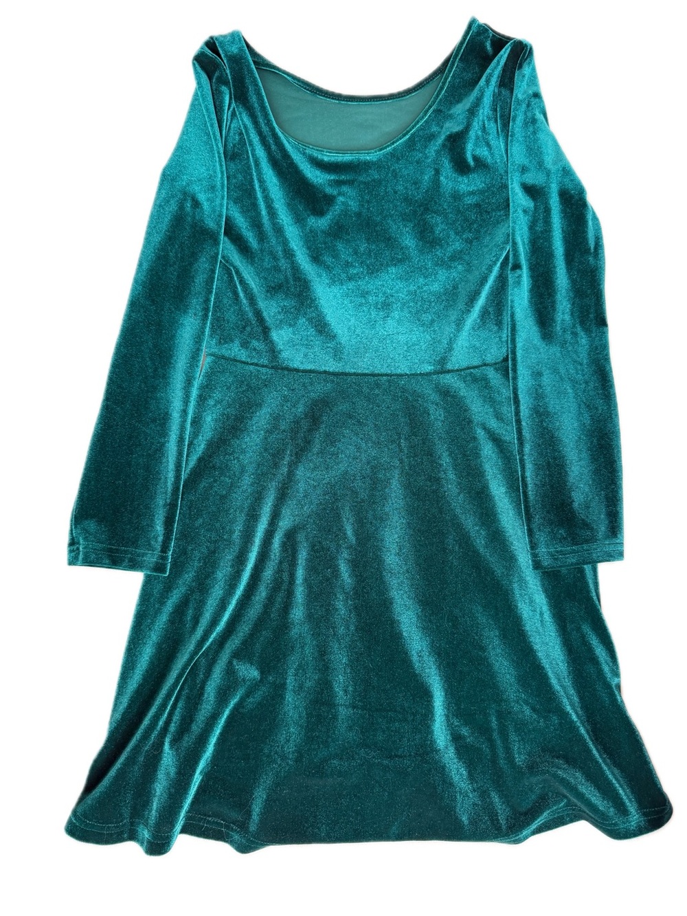 Children’s Place Girl’s Geeen Velvet Long-Sleeve Dress